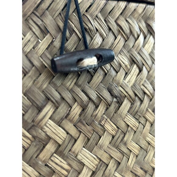 Vintage Natural Woven Wicker Rattan Hinged CoverTissue Box Holder Square BOHO - Picture 11 of 11